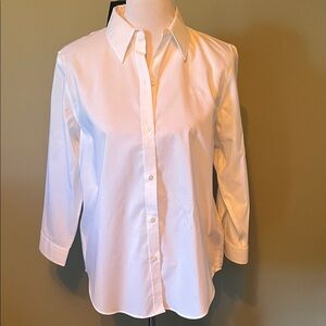 NWT Lauren Ralph Lauren White Button Down Blouse